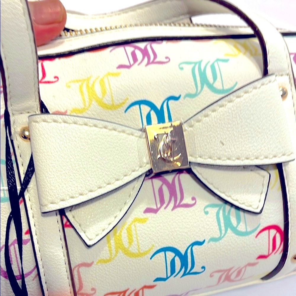 NWT Juicy Couture Multicolor Monogram White Top Handle Crossbody Bags - Picture 9 of 15